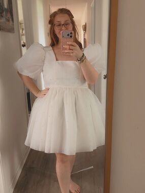 Have Dress Wedding Dress White Puff Sleeve Mini Dress